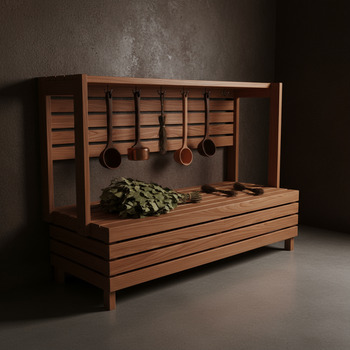 Ventilated shelf for drying sauna accessories