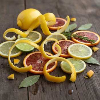 Fresh lemon peel prepared for infusion
