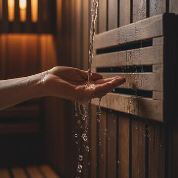 Palm cooling with water near a vent