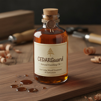 Natural oil brushed onto cedar surface