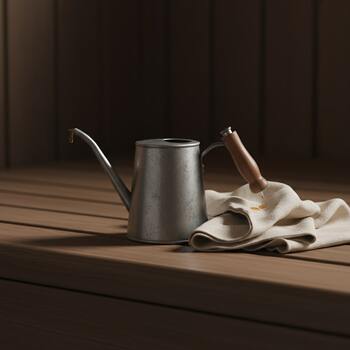 Small oil can and cloth for bench edge care