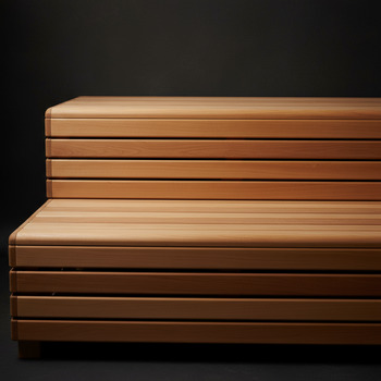 Cedar bench with rounded edges