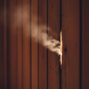 Close-up of a small vent crack