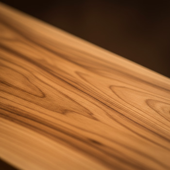 Close view of oiled cedar planks with smooth grain