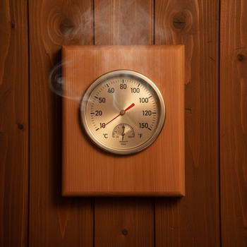 Thermometer showing a gentle rise of temperature