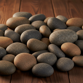 Mixed rounded stones showing small, medium and large pieces